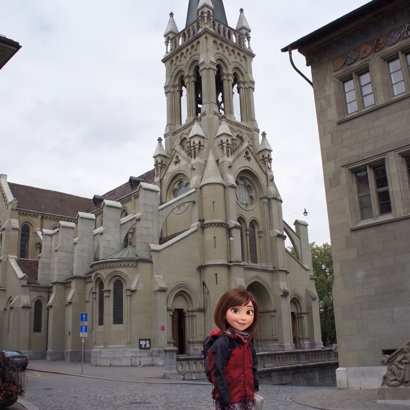旧市街の東のはずれ、アーレ川を見下ろす高台に建つニーデック教会(Nydeggkirche)。かつてこの場所には町の発祥となった城があったとい